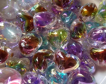 16mm double layer jelly hearts acrylic beads 25 count