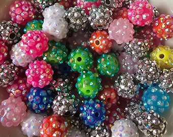 30 ct. 12 mm rhinestones mix beads