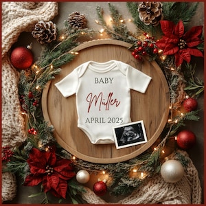 Digital Baby Announcement Social Media Christmas Pregnancy Announcement Personalizable Pregnancy Announce Baby Surprise