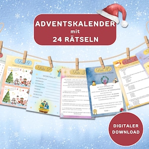 Puzzle Advent Calendar to Print for Teenagers Young People Adults Digital Advent Calendar Print DIY Digital Download Winter