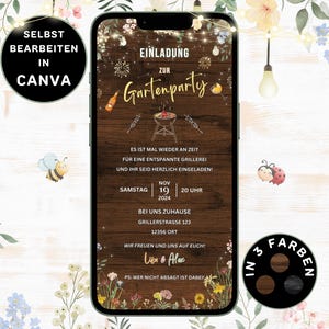 Invitation Garden Party Birthday to send via WhatsApp Barbecue Invitation Digital Barbecue Party Birthday Invitation Summer Party Garden Party