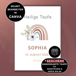 Digital Baptism Booklet Template Rainbow Personalizable Church Booklet Baptism Printable Booklet Baptism Order of Service Baptism Program Canva Template Neutral