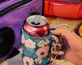 Külzee™ Handle Can Cooler | Can Cooler Sleeve | Beer Can Coolers | Beach Can Holder | Insulated Can Cooler  Recycled rPET | Floral Pink