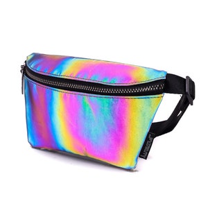 Reflective Rainbow Slim Fanny Pack - Adjustable Waist and Crossbody Bag bild 6