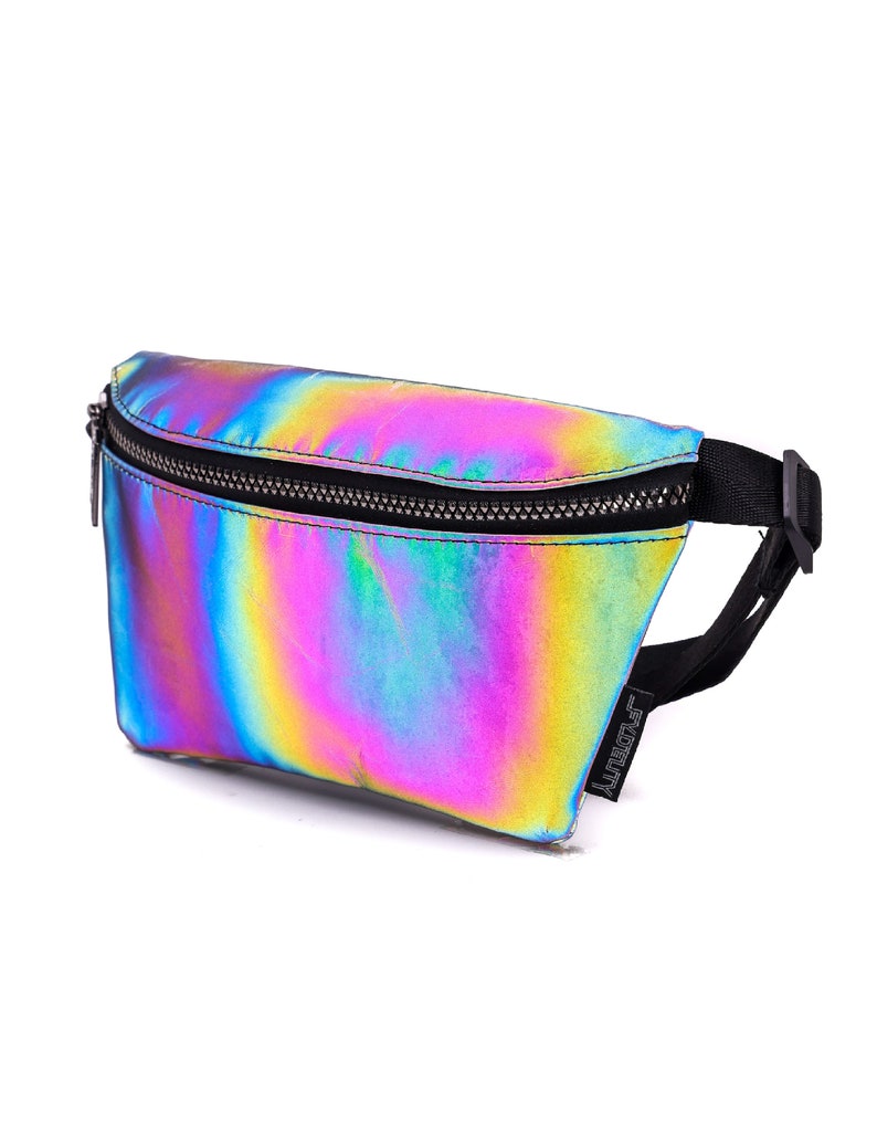 Reflective Rainbow Slim Fanny Pack - Adjustable Waist and Crossbody Bag bild 6