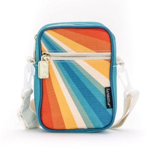 Small Crossbody Bag for Women or Men | Cross Body Trendy Retro Gift for Her Him | Cute Crossbody Bags Festival  Recycled  | Vintage Rainbow