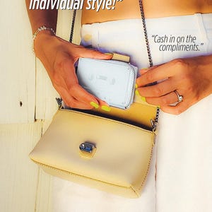 Monedero Fydelity con diseño de casete retro de los 80 / Monedero pequeño blanco para mujer / Regalo DIY para ella / Crea tu propio monedero con cintas de casete y personalízalo