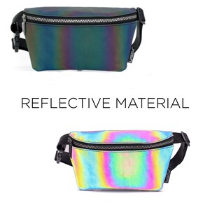 Reflective Rainbow Slim Fanny Pack - Adjustable Waist and Crossbody Bag bild 4