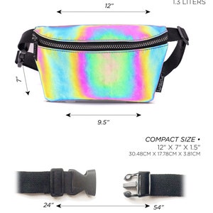 Reflective Rainbow Slim Fanny Pack - Adjustable Waist and Crossbody Bag bild 3