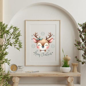 Reindeer PNG, Christmas Reindeer PNG, Merry Christmas PNG, Sublimation Design, Christmas Png, Deer Png, Digital Download, Svg File for Cricut