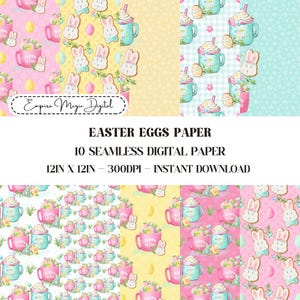 easter digital paper, easter patterns, seamless paper, spring digital paper, scrapbook paper, digital download, printable paper