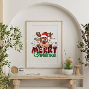 Reindeer SVG, Reindeer PNG, Merry Christmas SVG, Christmas Clipart, Digital download, Png files, Holiday Svg, Christmas Svg