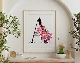 Alphabet clipart, Commercial use, PNG letters, Wildflower alphabet, Floral alphabet, Digital download, Floral monogram, Flower letters
