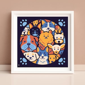 Scatola luminosa tagliata in carta, scatola delle ombre per cani SVG, file di taglio Cricut, scatola delle ombre SVG, taglio di carta multistrato, arte della carta 3D, cuccioli di carta, cane 3D SVG