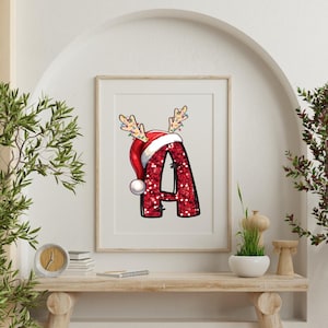 letras do alfabeto, design de sublimação de natal, alfabeto monograma svg, download digital instantâneo, png de natal retrô, alfabeto digital