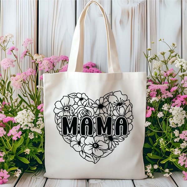 Día de las madres SVG, Mamá flor corazón SVG, Mamá SVG, Regalo para mamá, Mamá flor Svg, Mamá corazón Png, Descarga instantánea, Mamá floral