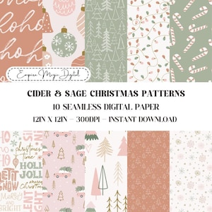 christmas digital paper, seamless pattern, christmas scrapbook paper, printable paper pack, instant download, christmas background