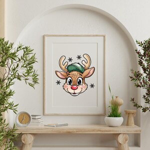 Cute Christmas PNG, Reindeer PNG, Merry Christmas PNG, Deer PNG, Instant Digital Download, Svg File for Cricut, Christmas Sublimation