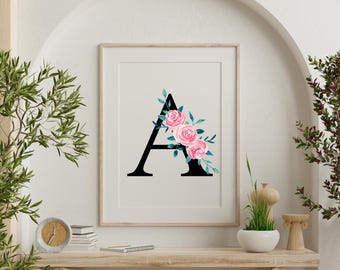 bloemenalfabet, alfabet clipart, bloemletters, monogramletters, bloemenlettertype, digitale download, bloemenclipart, trouwmonogram