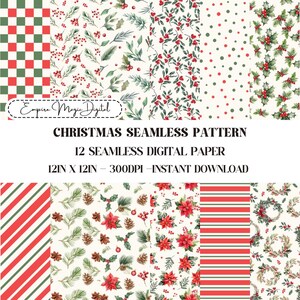 christmas patterns, seamless christmas, digital paper, scrapbook paper, christmas background, digital download, seamless pattern