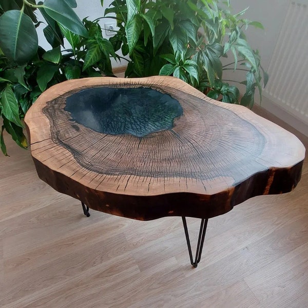 View of Reclaimed Wood Coffee Table - Etsy