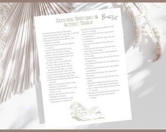 USA National Historic & Scenic Trails Checklist: Travel Bucket List (PDF)