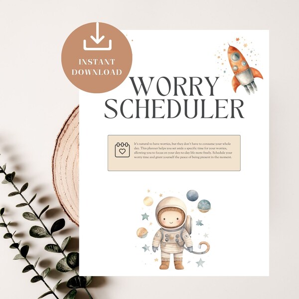 Planificador de preocupaciones para niños: Salud mental y ayuda para la ansiedad (PDF)