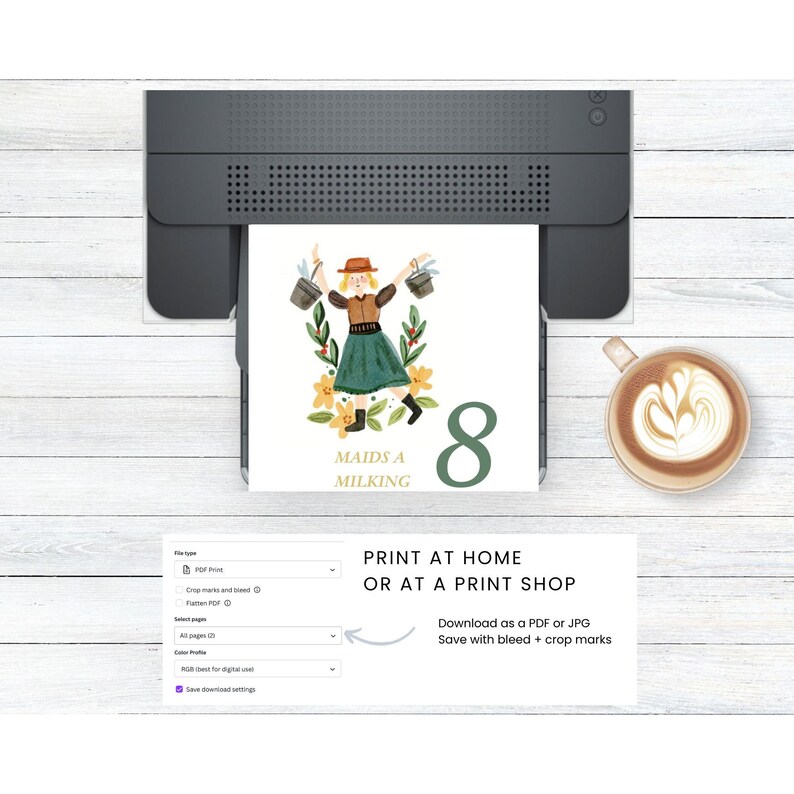 12 Days of Christmas Cards: Printable Holiday Greetings (PDF) - Etsy