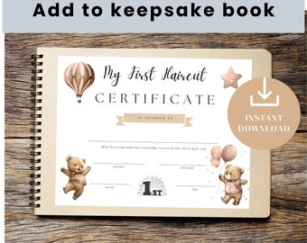 First Haircut Certificate: Baby Milestone Keepsake (PDF Printable)