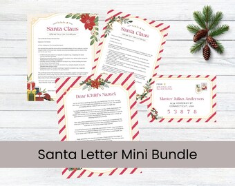 Paquete de cartas editables para Papá Noel: Certificado y sobre con la lista de buenos deseos (descarga digital)
