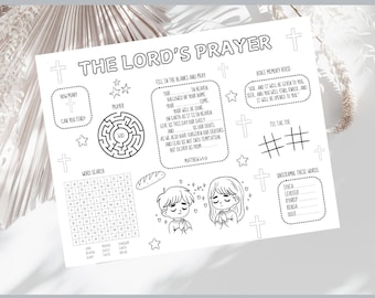 Lord's Prayer Activity Sheet: Sunday School Bible Lesson (PDF)