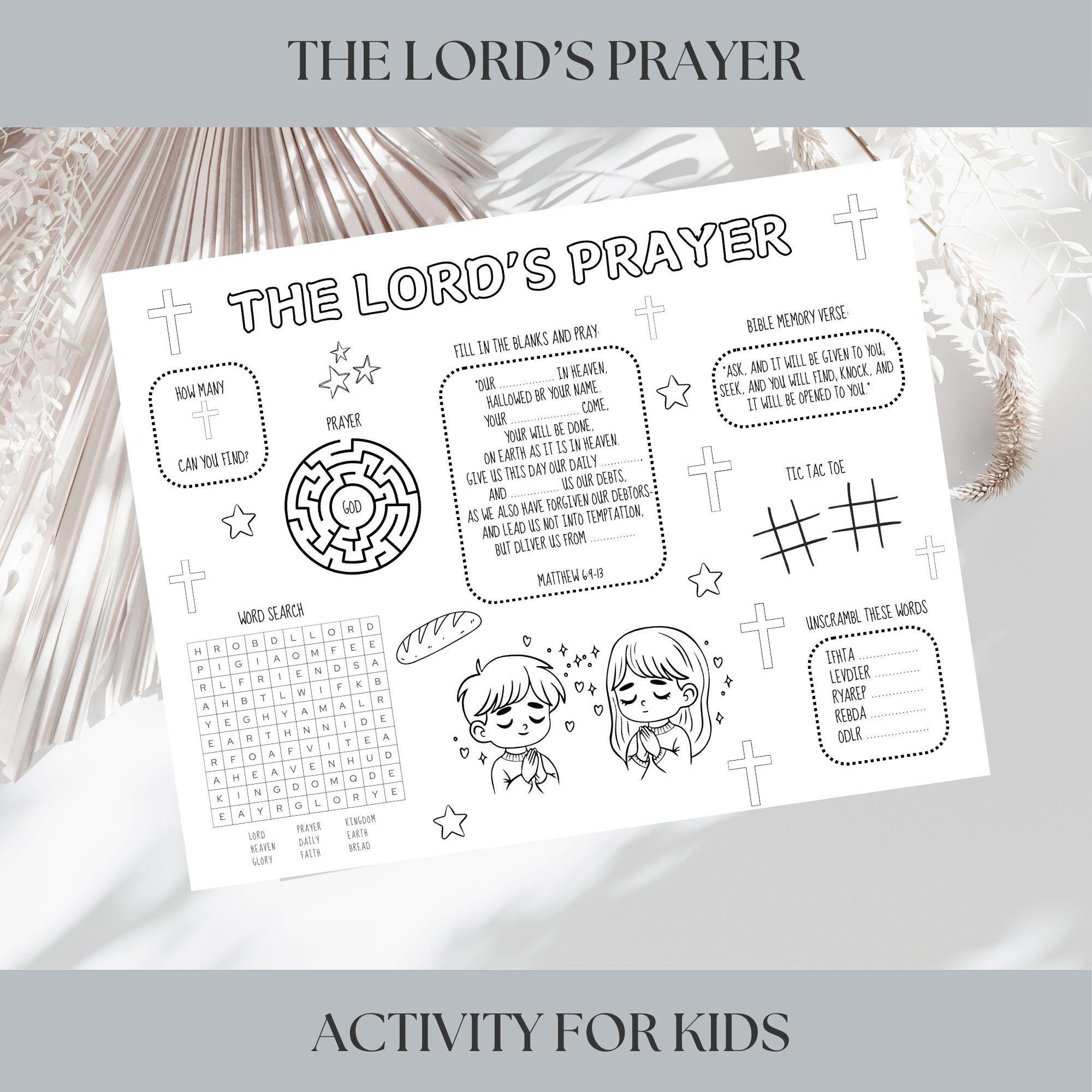 The Lord’s Prayer Activity for Kids, Lords Our Father Coloring Page ...