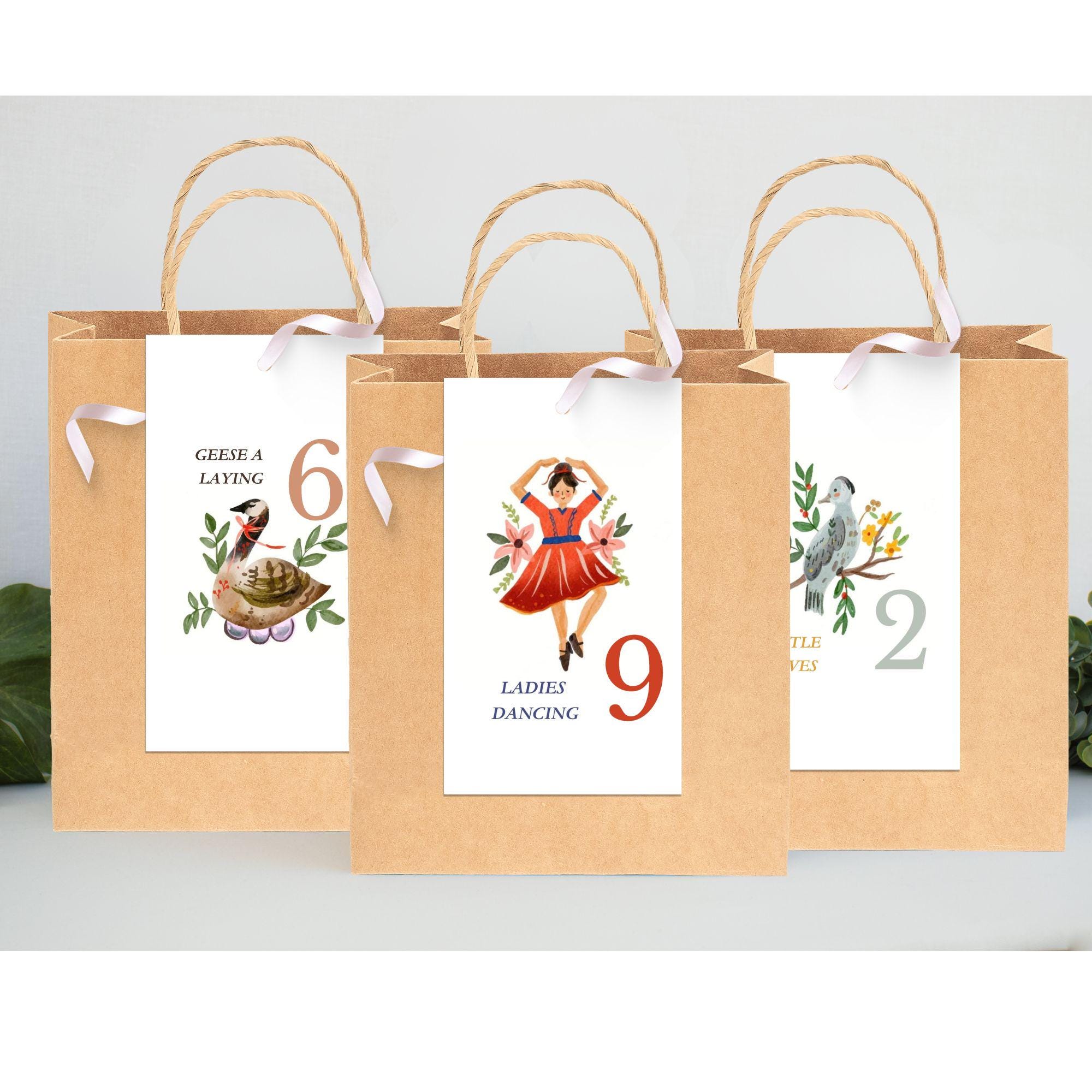 12 Days of Christmas Cards: Printable Holiday Greetings (PDF) - Etsy