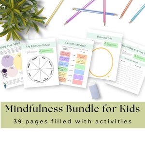 Kids Mental Health Workbook, Emotional Intelligence Activities for Children, Self Love & Self-Esteem Boost, Thought Challenging Worksheet