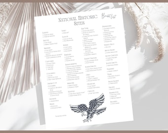 National Historische Seite Checkliste: USA Travel Bucket List (PDF)