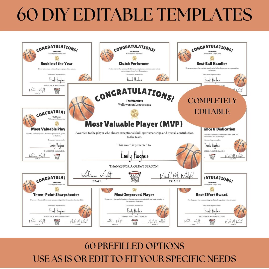 basketball-award-certificates-award-ceremony-certificates-end-of-season-banquet-basketball-team-party-printables-editable-canva-template-etsy for Free Printable Basketball Award Certificates Basketball Award Certificates, Award Ceremony Certificates, End of Season Banquet, Basketball Team Party Printables, Editable Canva Template - Etsy for Free Printable Basketball Award Certificates