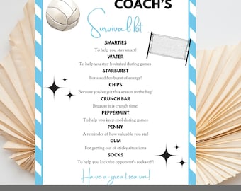 Volleyball Coach Survival Kit Tag: Editable Gift Basket Printable (PDF)