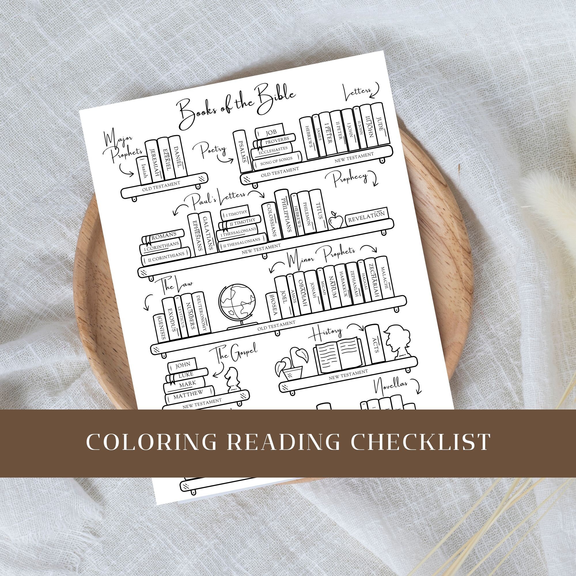 Bible Reading Checklist Book, Printable Coloring Page Tracker ...