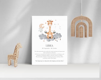 Libra Zodiac Sign Poster: Boho Nursery Decor (PDF)