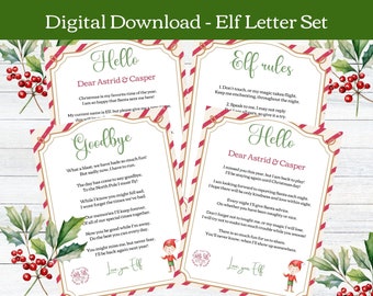 Welcome Letter From Elf, Elf Arrival Letter, Editable Letters from Elf, Elf Rules, Goodbye Letter, Printable Christmas Fun December Activity