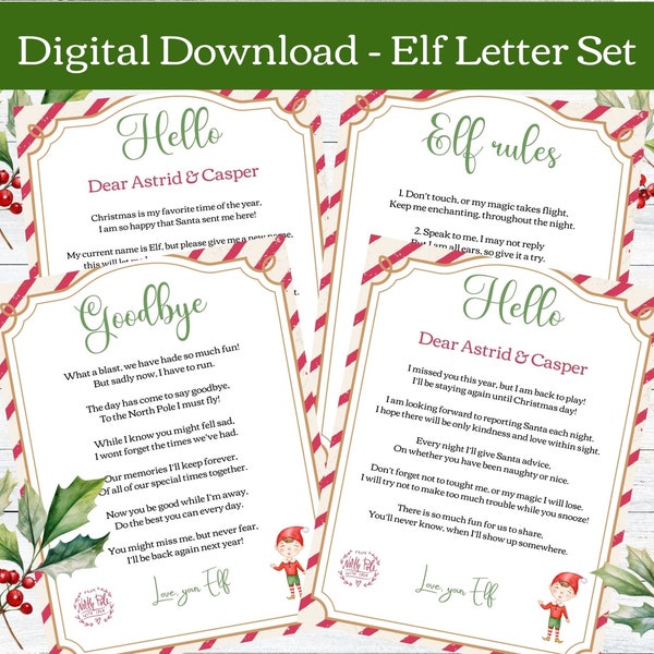 Welcome Letter From Elf, Elf Arrival Letter, Editable Letters from Elf, Elf Rules, Goodbye Letter, Printable Christmas Fun December Activity