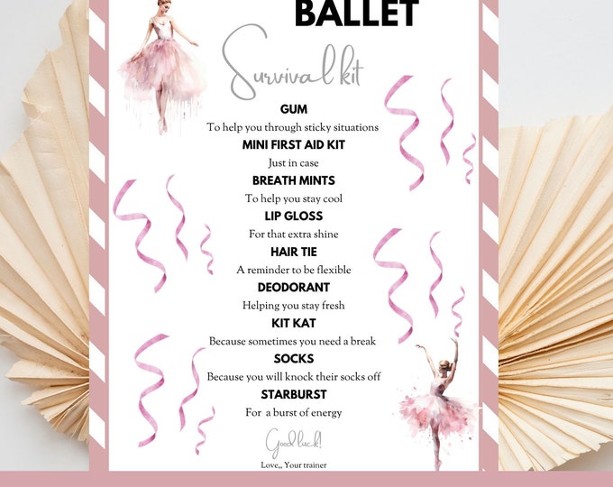 EDITABLE Dance Survival Kit Printable, Gift Bag Printable, Printable ...