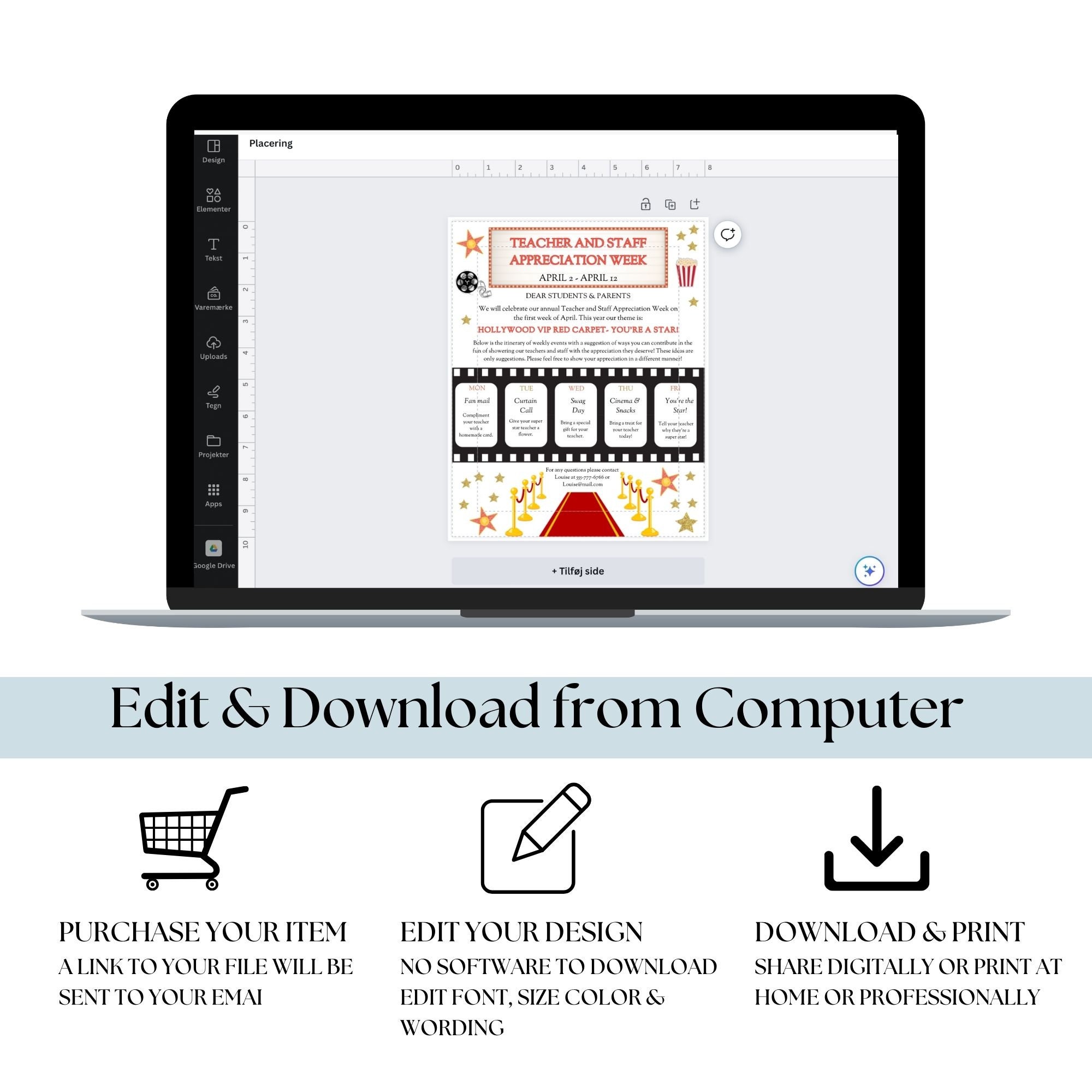 Hollywood Themed Teacher Appreciation Week Staff Invite Newsletter Hollywood themed teacher appreciation week staff invite newsletter