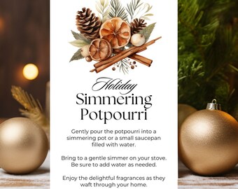 Christmas Potpourri Printable Gift Tag, Editable Label (Digital Download)