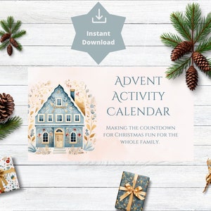 30 afdrukbare adventsactiviteitenkaarten, kerstbucketlist afdrukbaar, adventskaarten voor kinderen, direct downloaden, adventsactiviteitenkaarten voor familie