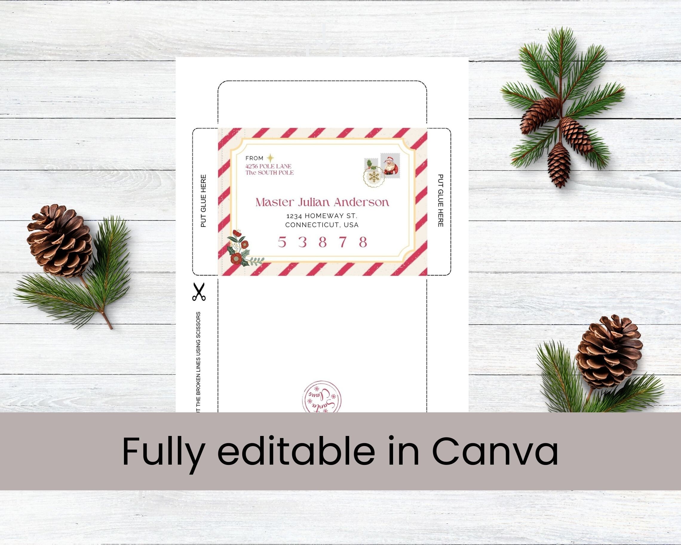 EDITABLE BUNDLE Approved Letter From Santa Envelope File + Nice List ...