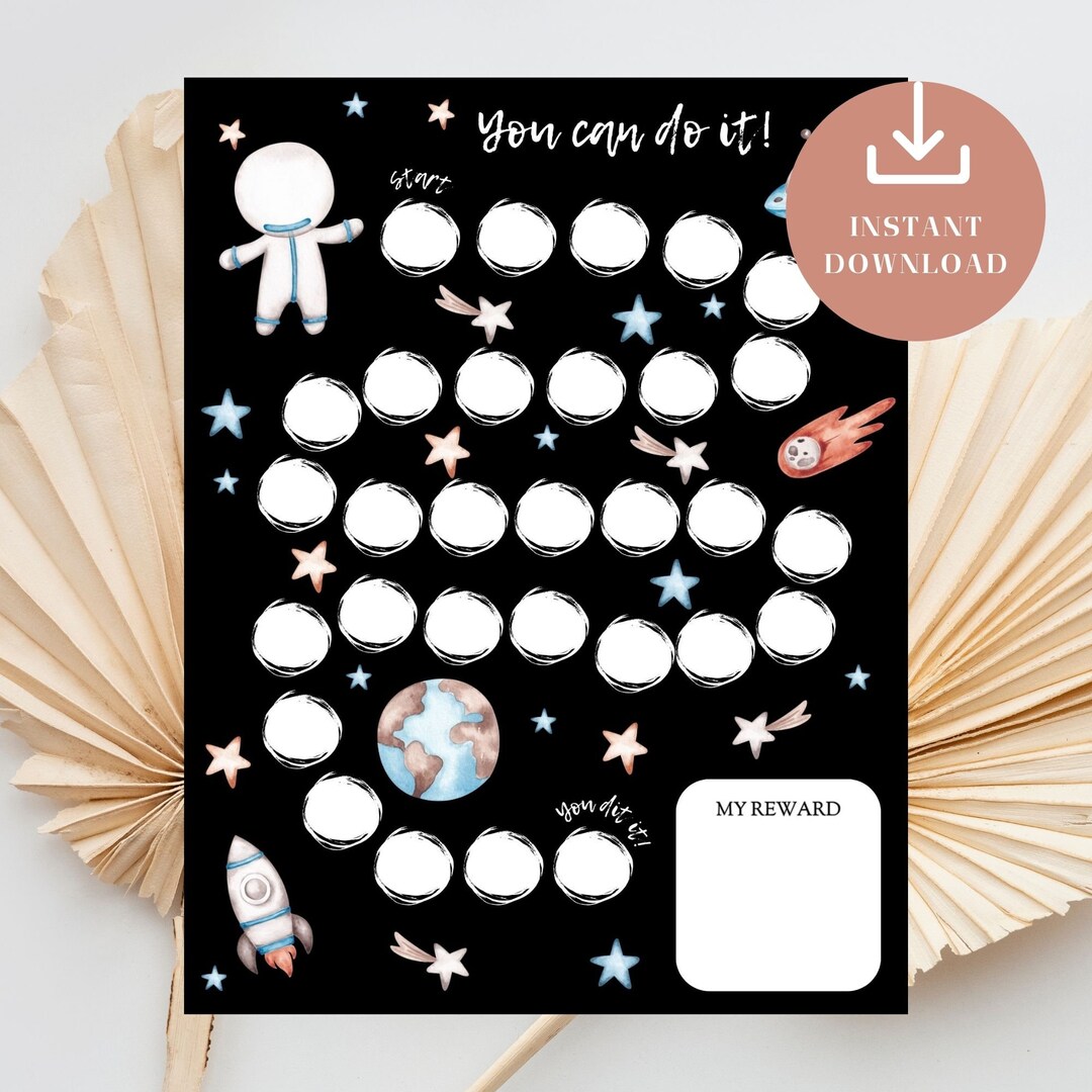Outer Space Reward Chart: Astronaut Potty Training, Kids Chore Chart ...