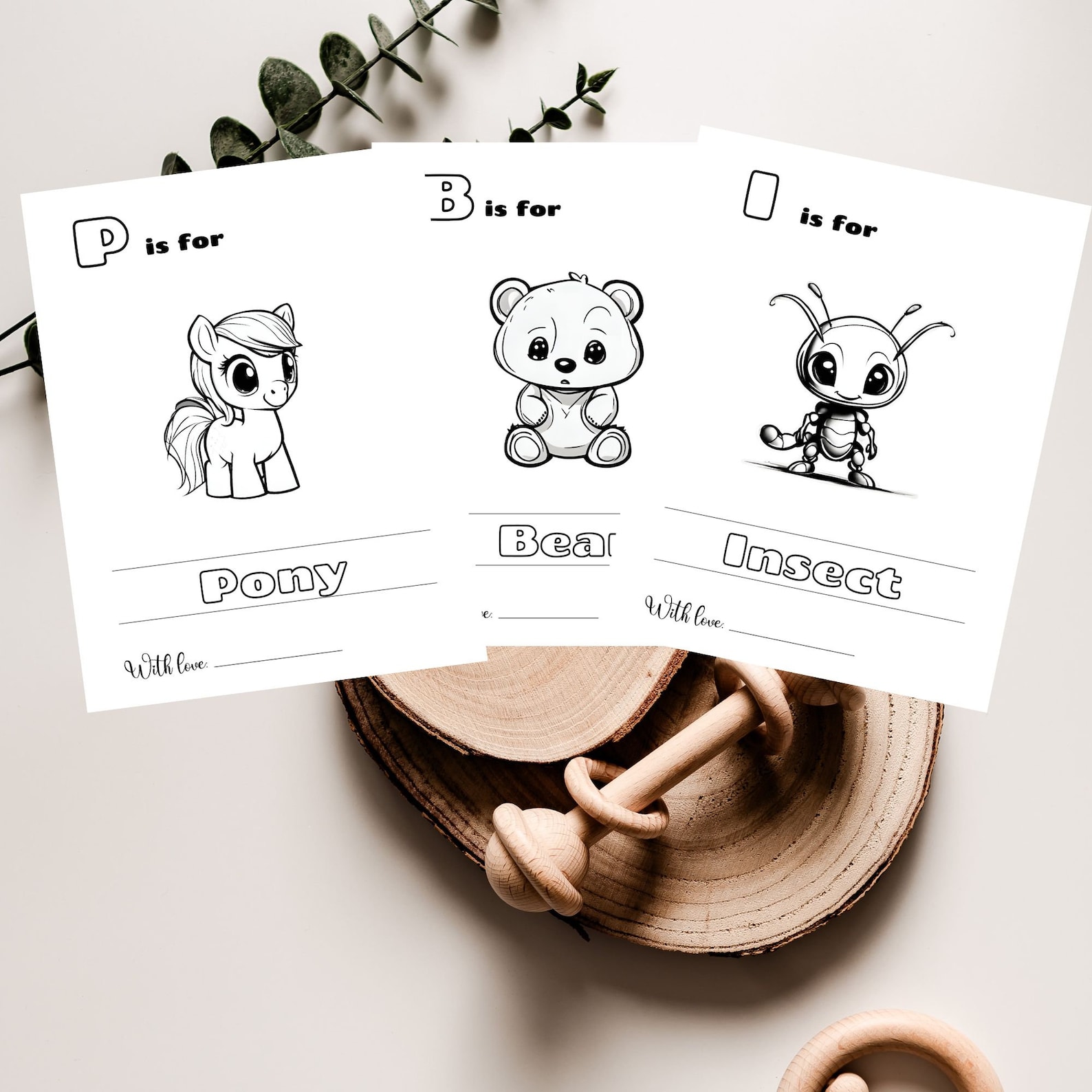 Baby's First ABC Book Baby Shower Game, Animal Alphabet Coloring Pages ...