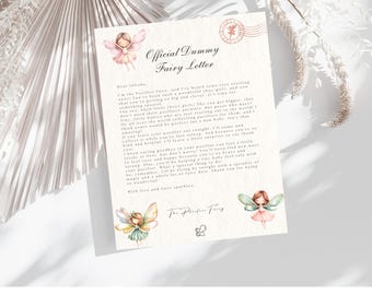 Editable Dummy Fairy Letter: Watercolor Pacifier Diploma (Digital Download)