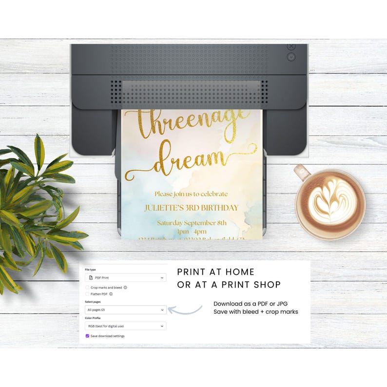 Threenager Dream 3rd Birthday Invitation: Pastel Rainbow Clouds ...